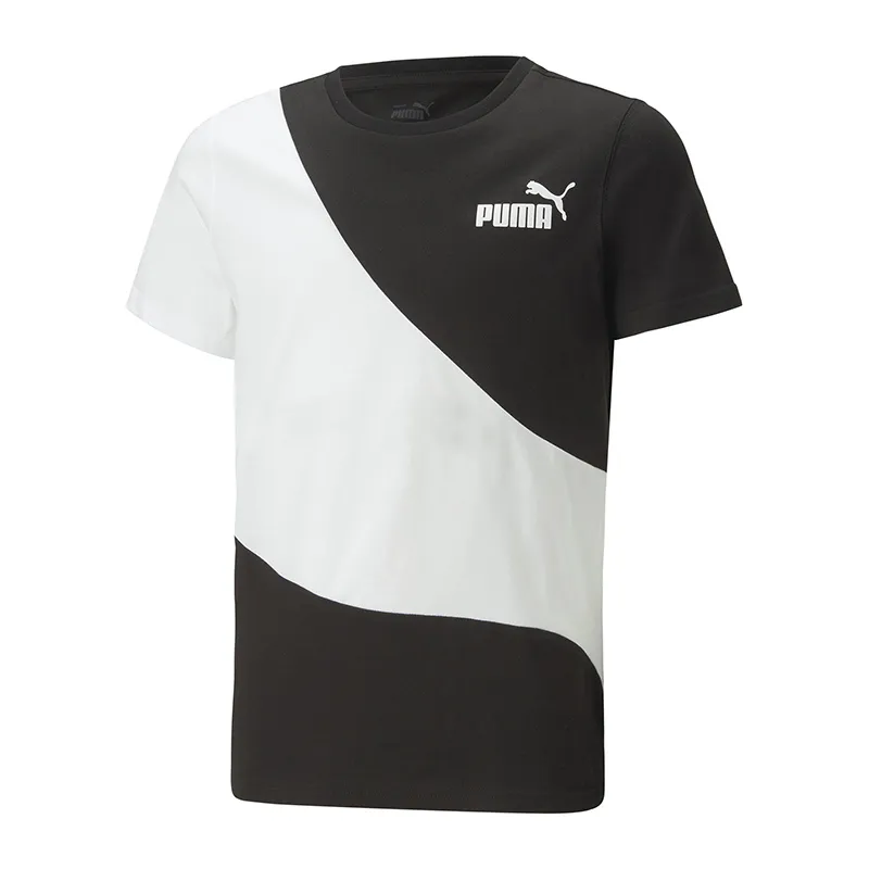 T-shirt Garçon Power Cat Puma - Noir/Blanc-1