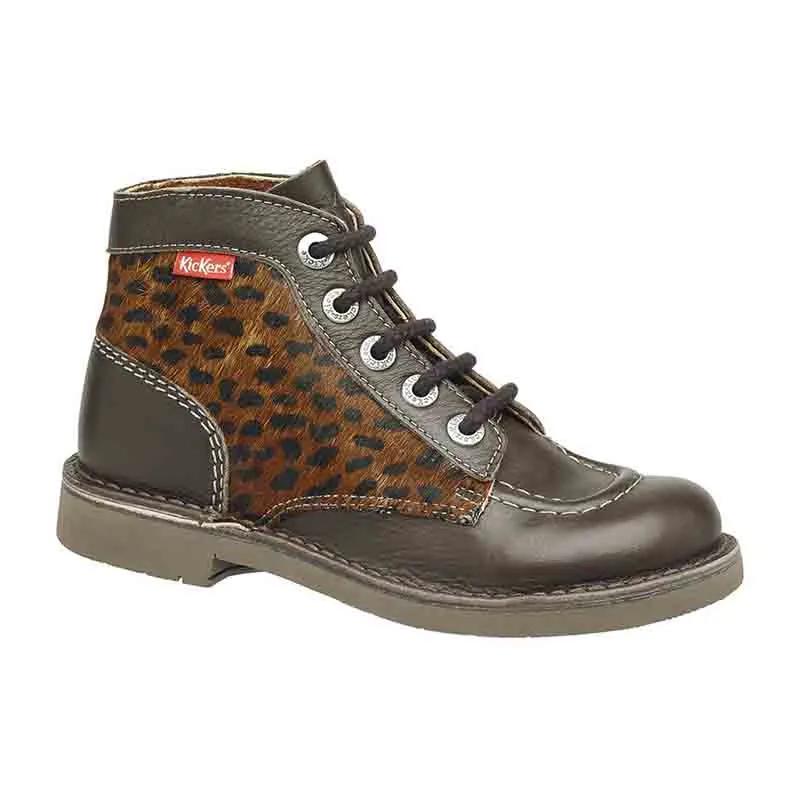 Bottines Kick Col - Marron foncé/Léopard-0