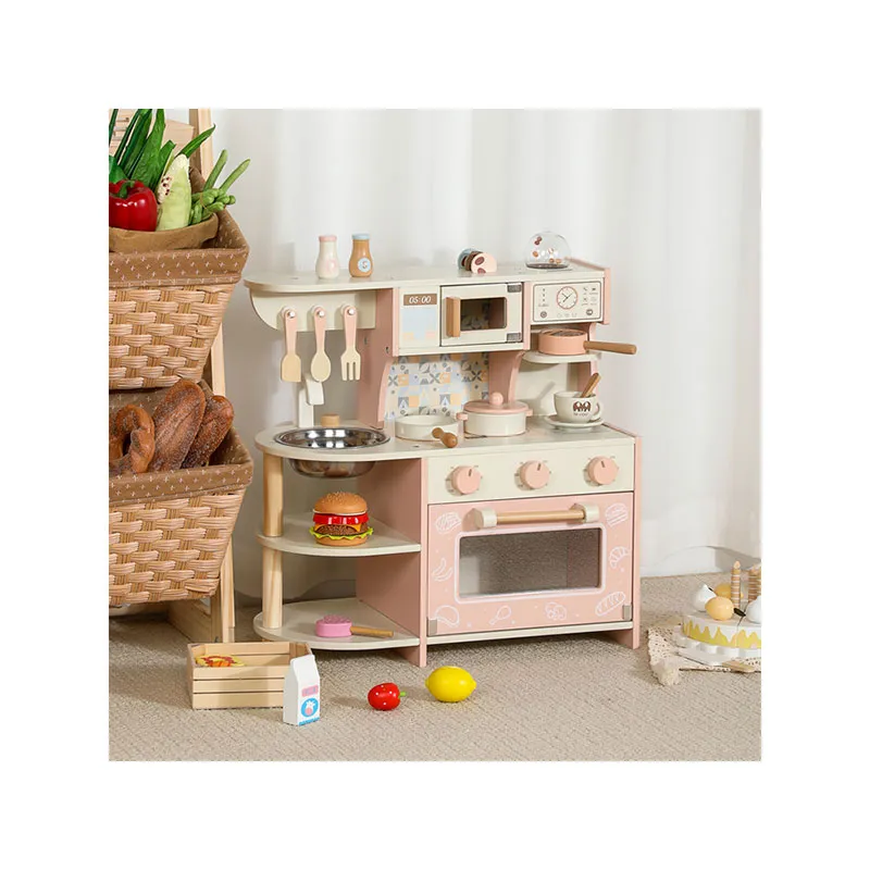 Cuisine en bois avec accessoires - 54x23x47cm-1