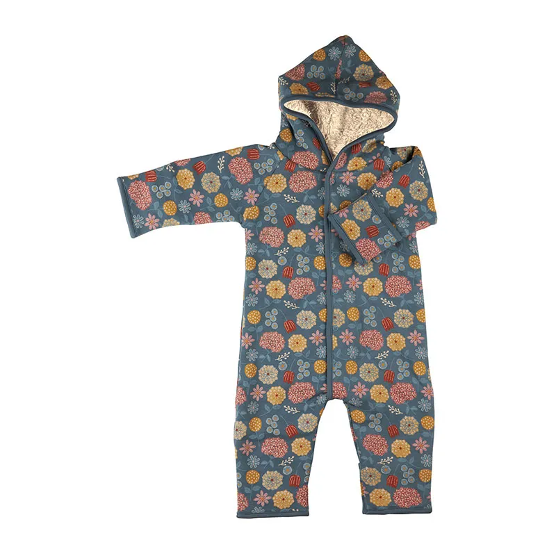 Combinaison Pilote en coton BIO Winter Bloom - Pigeon-0