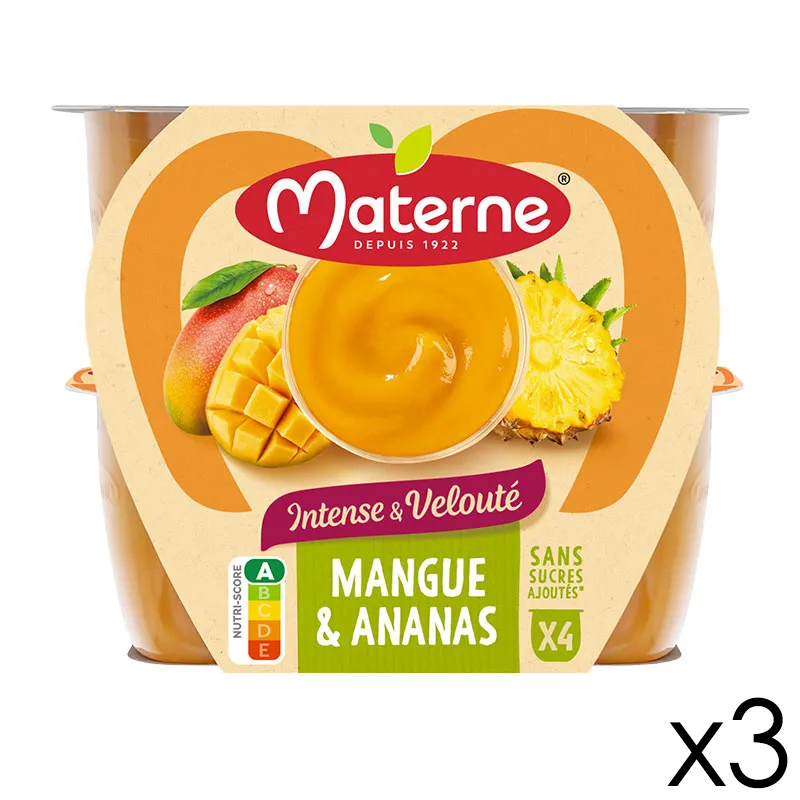12 Compotes Coupelles Intense et Velouté Mangue Ananas - 12x97g-0