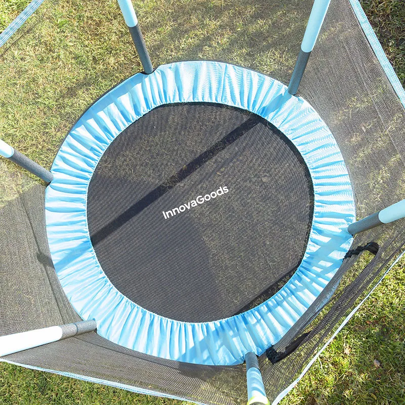 Trampoline + filet de sécurité Bleu/Noir - Ø140x121cm-5