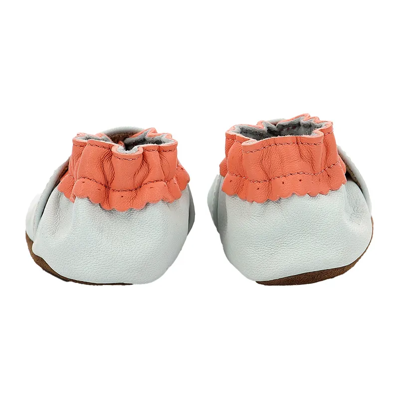Chaussons cuir Soft Soles Camion de glace - Bleu ciel-2