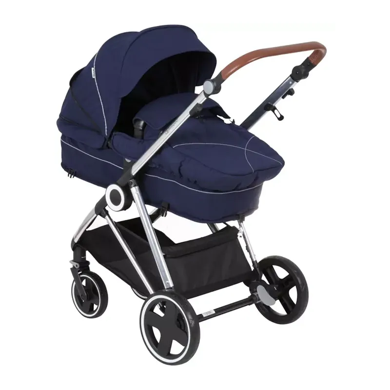 Trio Poussette transformable + Coque Gr.0+ Halime Bleu/Silver - 0m+-1