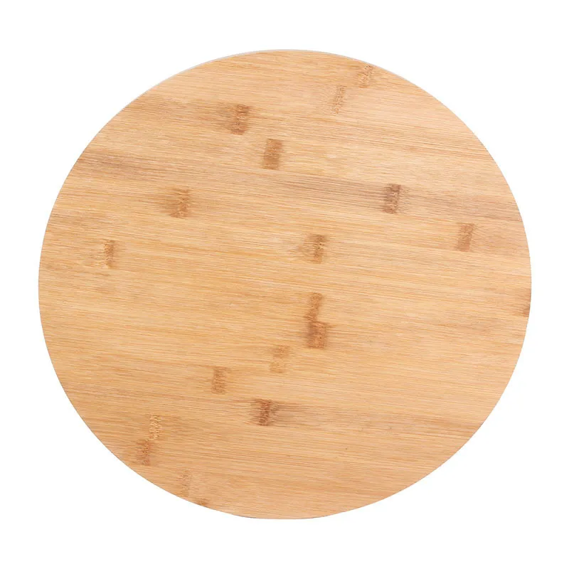 Plateau rond tournant en bambou Bois - 35x35x2,5cm-2