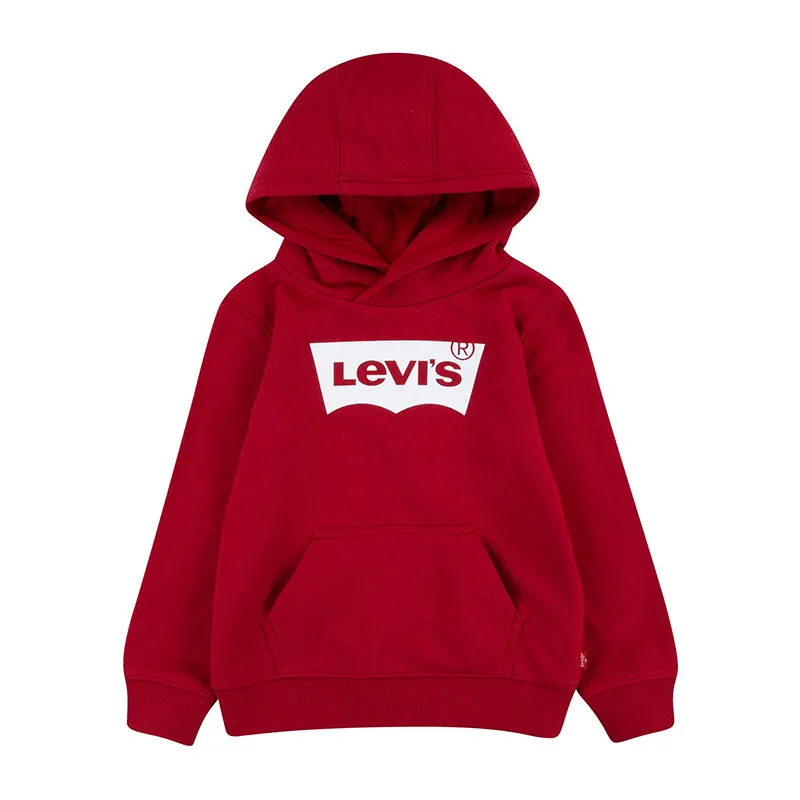 Hoodie Batwing Screenprint - Levis red/ white-0