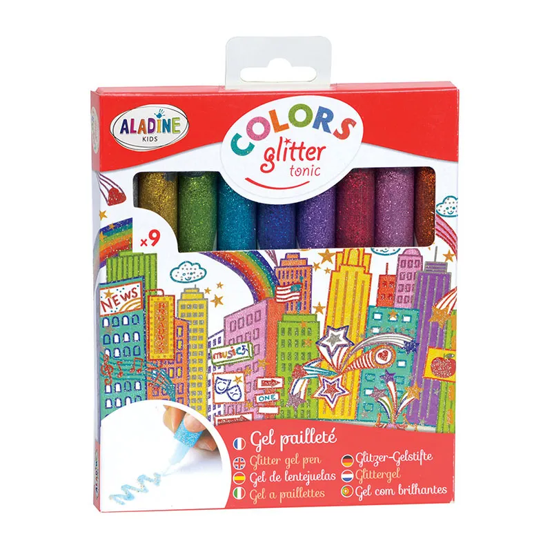 9 Tubes de gel pailleté Colors Glitter tonic - 5+-0