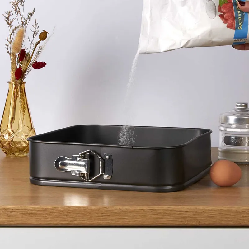Moule pâtisserie carré avec charnière Gris - 28cm-1