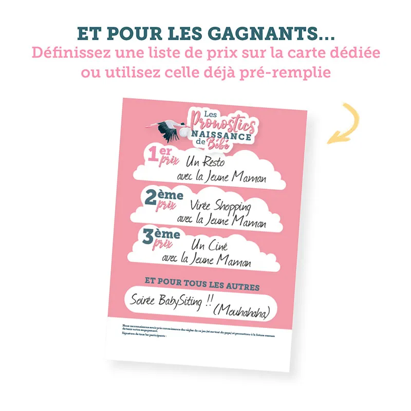 24 Cartes Pronostics Baby Shower - Rose-5