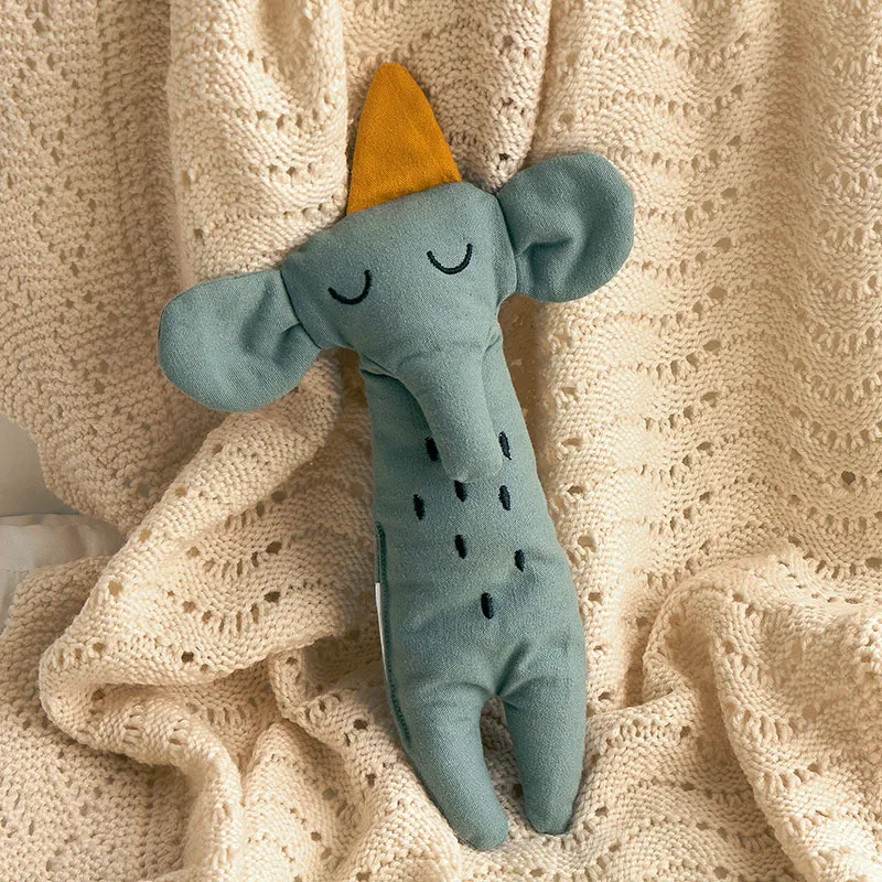 Peluche Chiffon Coton BIO Éléphant Gris Mer - 30cm-2