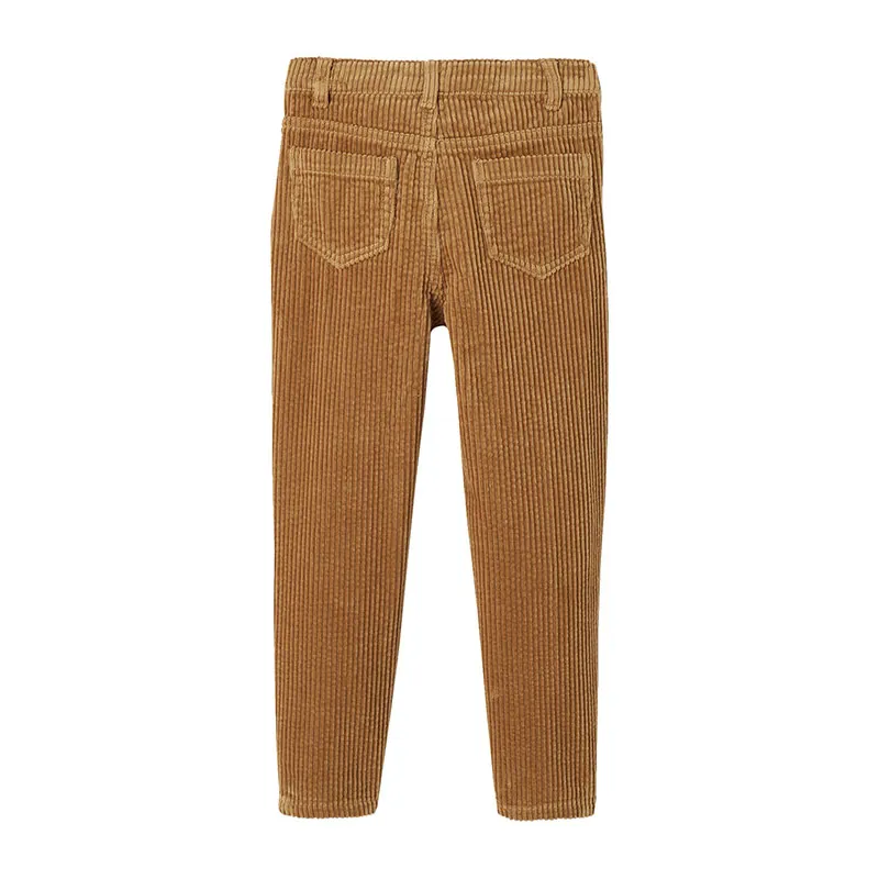 Pantalon velours Mom MorphologiK fille tour de hanches FIN - Camel-1