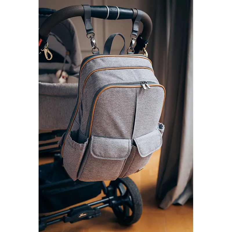 Couffin nomade/Sac à langer RucPod Gris - 42x75cm-10