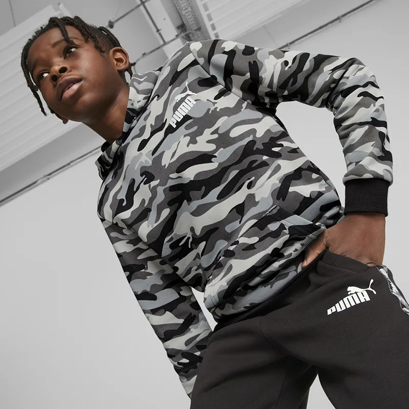 Sweat à capuche Garçon Essentials Camo Puma - Noir-1