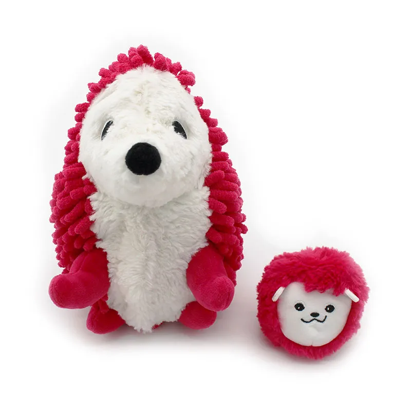 Peluche Ptipotos Hérisson & Bébé Betterave - 16x21cm-1