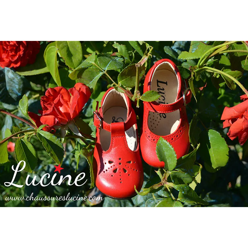 Chaussures Bottillons Salomé bébé à boucle Aloïs - Cuir Rouge-1