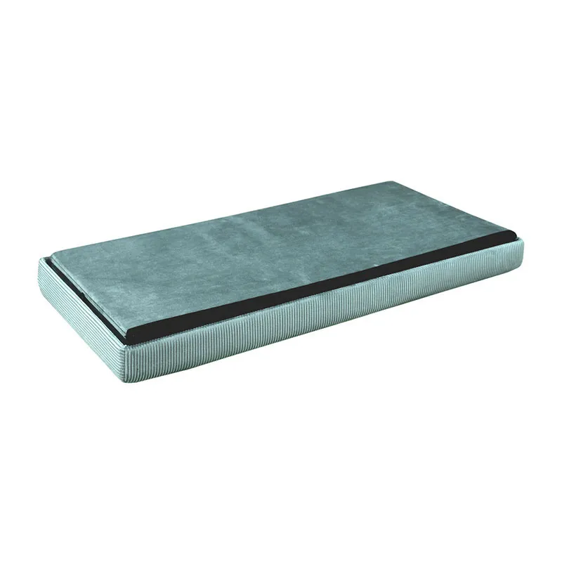 Coffre banc pliable velours Giulia Bleu - 77x38cm-4