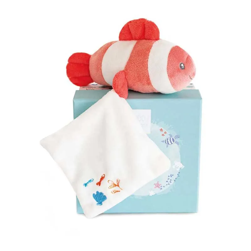 Doudou Poisson Clown Corail - 16cm-1