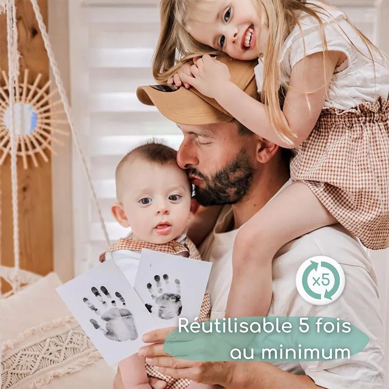 3 Kits d'empreintes bébé Mains & Pieds - 20x13cm-2