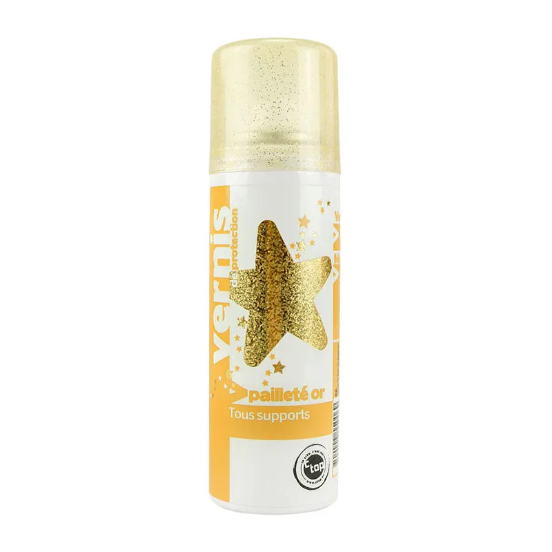 Aérosol vernis pailleté Doré - 125ml-0