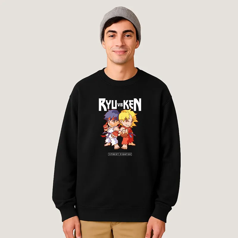 Sweat Homme RYU VS KEN - Noir-0