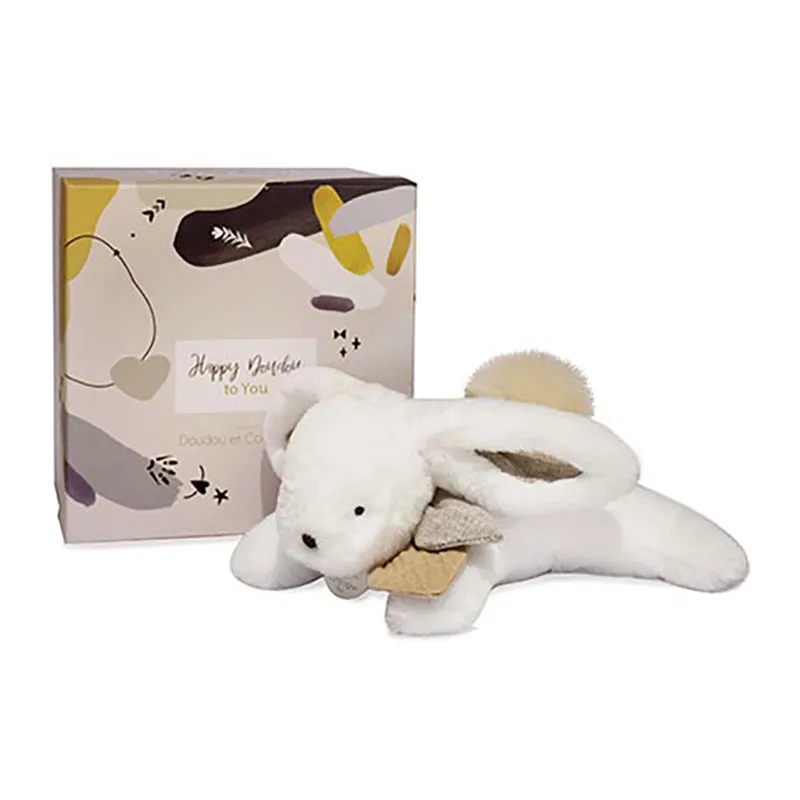 Doudou Pantin Lapin Happy Wild Beige - 25cm-0