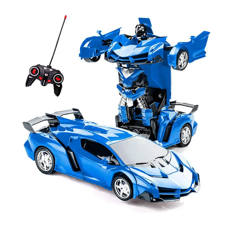 Voiture télécommandée transformable Bleu - 3+-0
