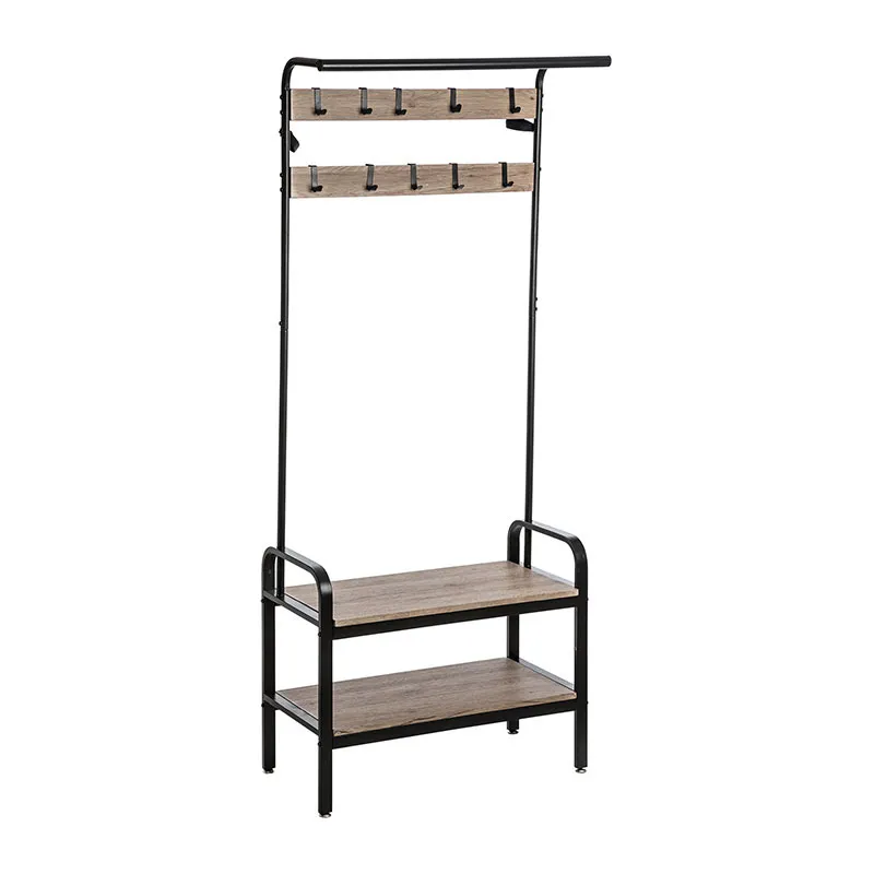 Penderie 2 étages Jano Noir - 73,5x34x170cm-0