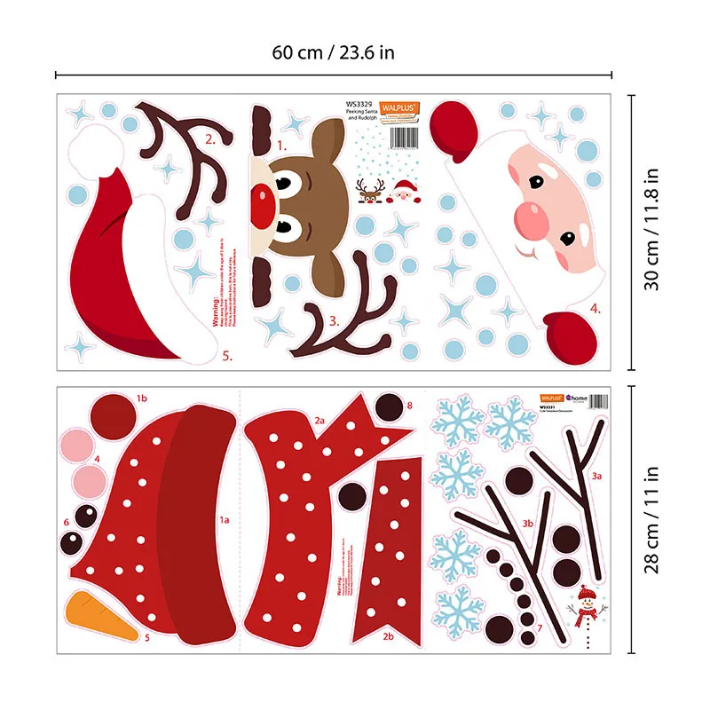 Stickers - Père Noël, Rudolph et Bonhomme de neige-7