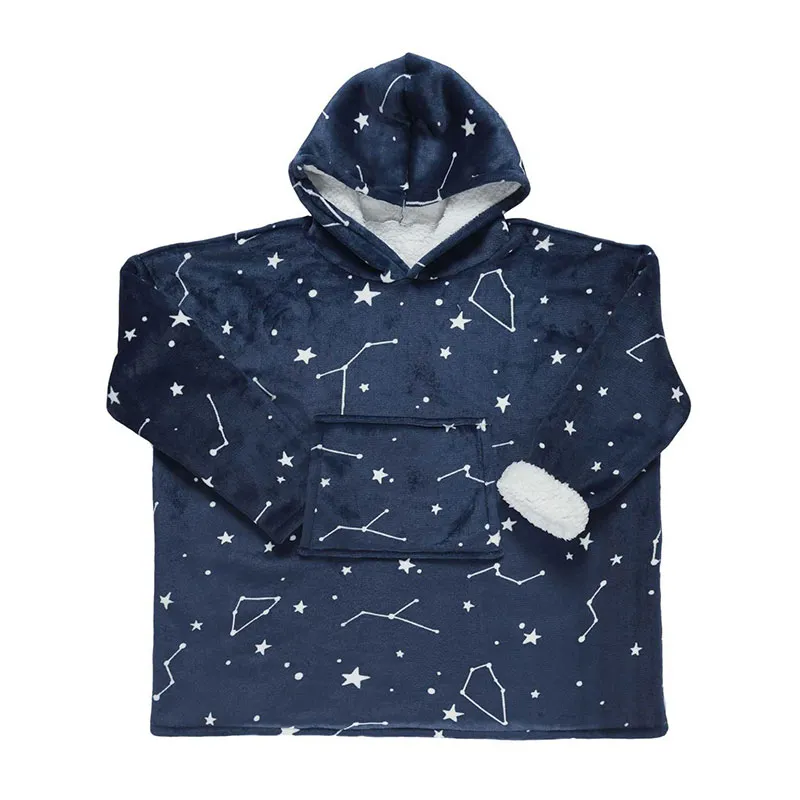 Plaid sweat Astro Bleu - 118x83cm-0
