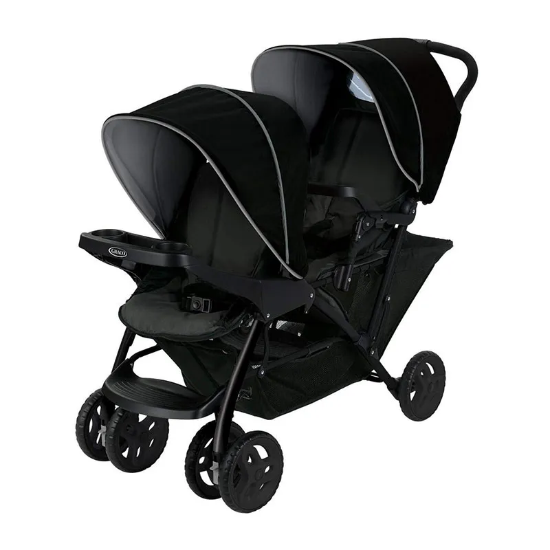 Poussette Double Stadium Noir/Gris - 6m+-2