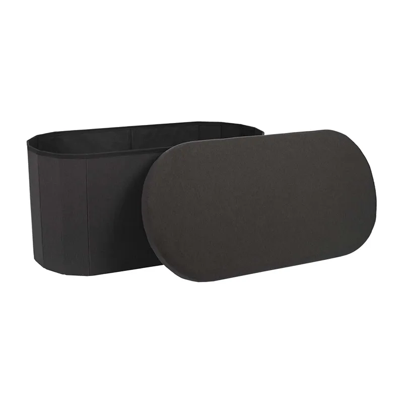 Coffre banc pliable Noir - 76x38x38cm-0