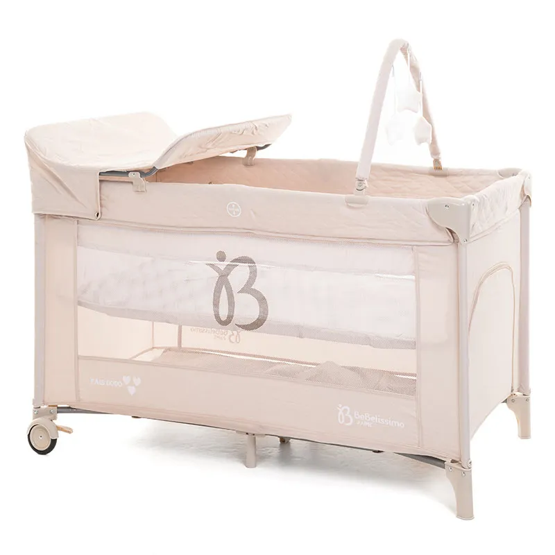 Lit parapluie avec table à langer & jouets Beige - 0m+-4