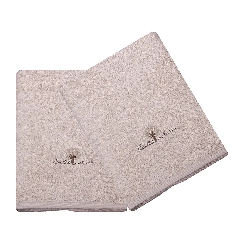 2 Serviettes éponge Beige - 50x90cm-0