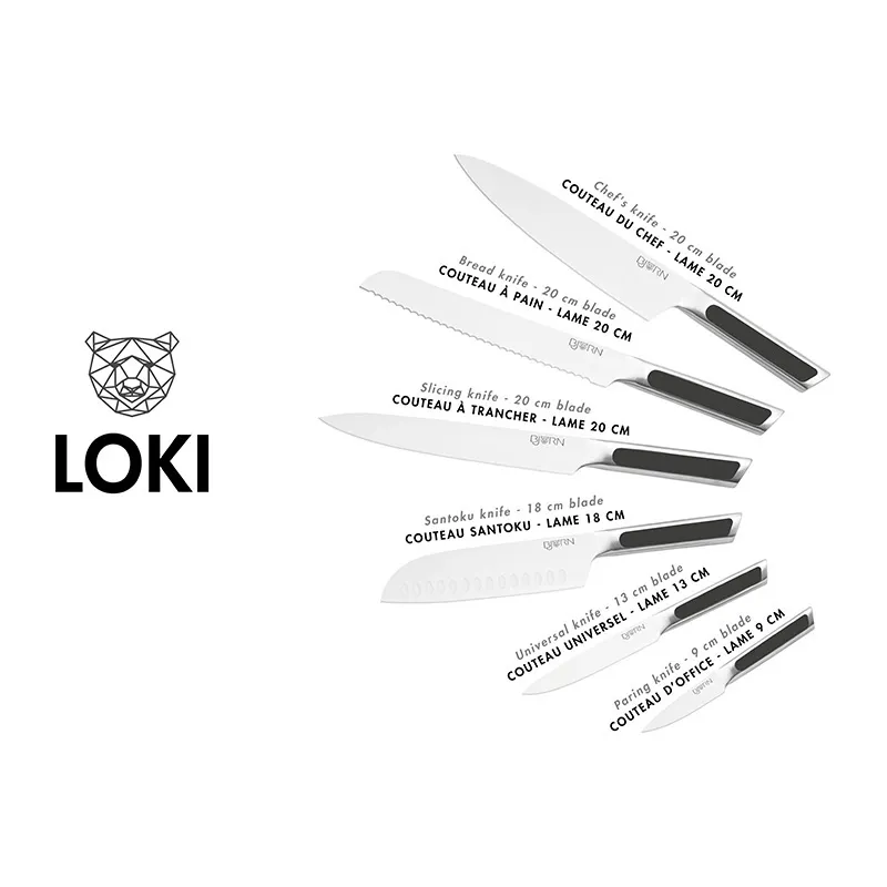 6 Couteaux de cuisine Loki - Lame 9/13/18/20cm-2
