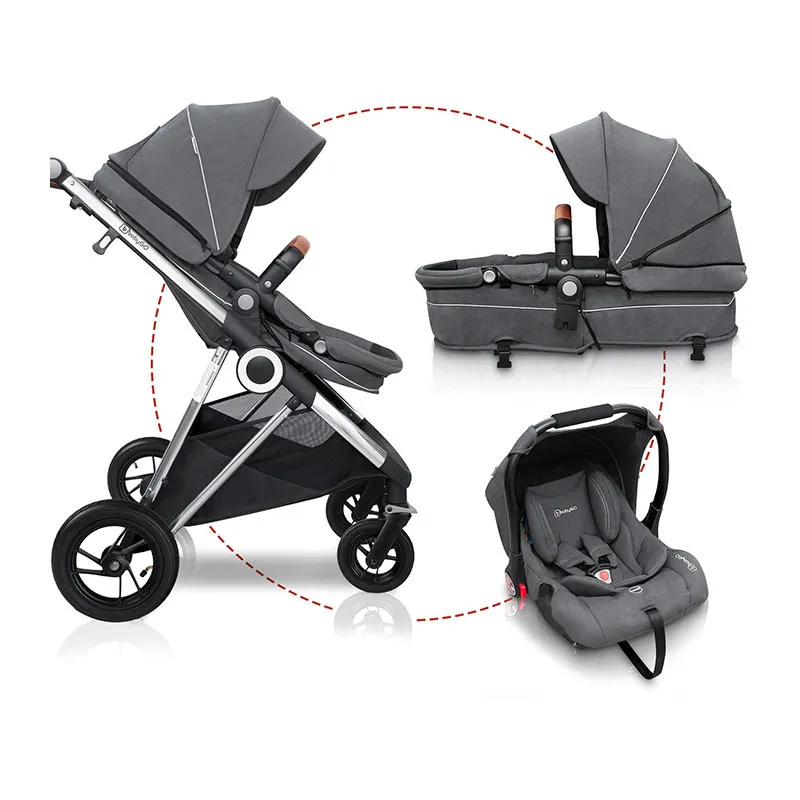 Trio Poussette transformable + Coque Gr.0+ Halime Air Gris/Silver - 0m+-11