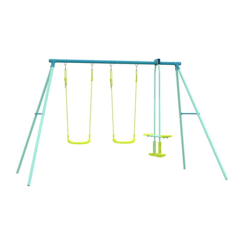 Portique 2 balançoires + 1 vis-à-vis Métal - 36m+-0