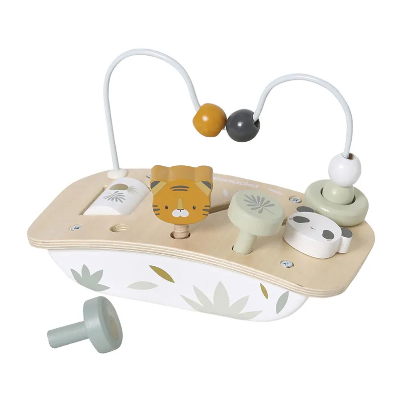 Mini table d'activité en bois - Vert moyen - 10m+-1