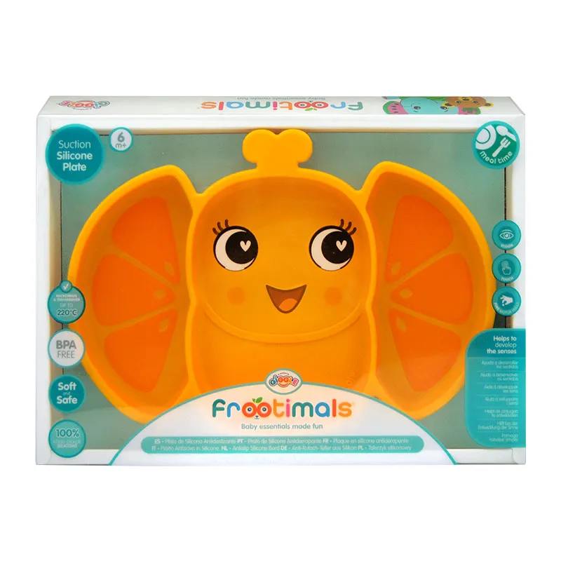 Assiette silicone Abeille - Orange-2