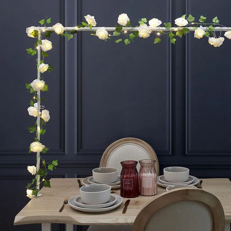 Guirlande 20 Roses LED Blanc - 3,5m-0