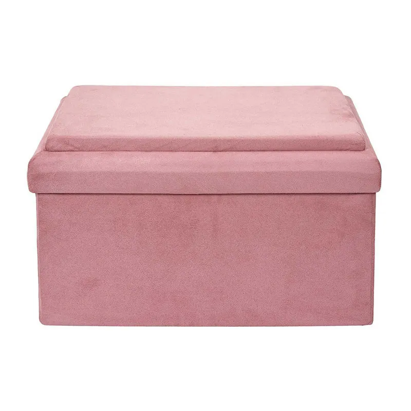 Coffre banc pliable Comp. Brique Rose - 52x27x30cm-3