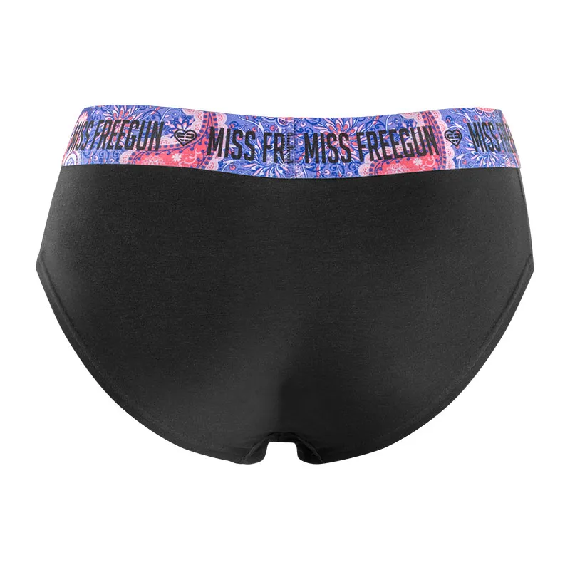 5 culottes femme en coton Ethnik - Noir/Rose/Bleu/Violet-9