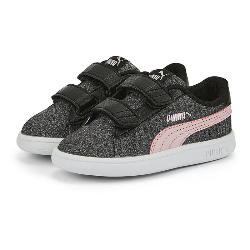 Baskets Bébé Smash V2 Glitz Puma - Noir/Rose-0
