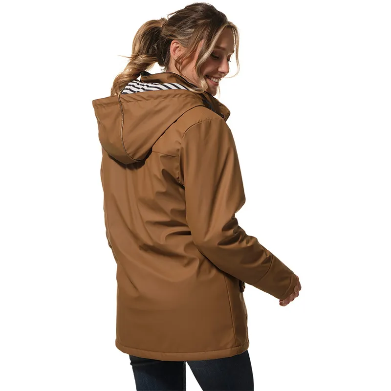 Ciré métallisé zippé à capuche Syra Femme - Ambre-1