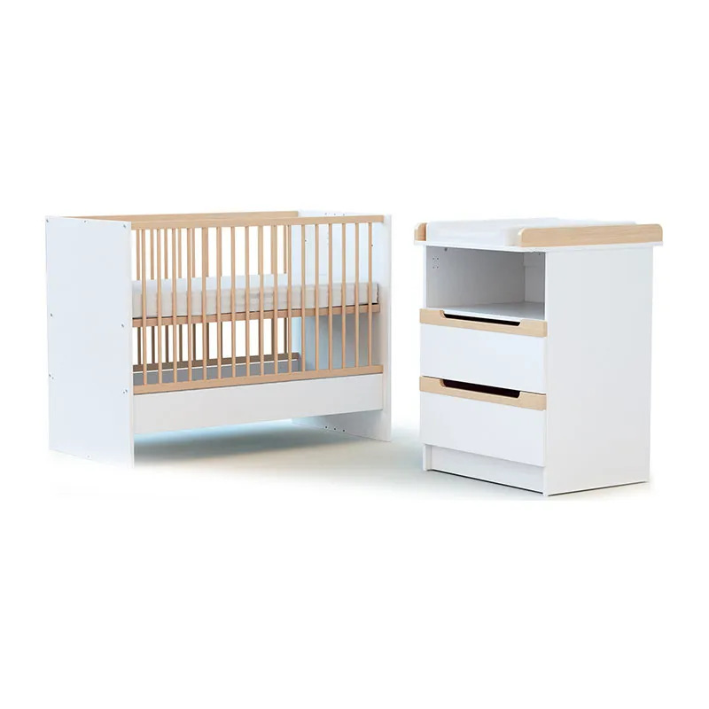 Chambre Évolutive Carroussel Blanc/Hêtre - 176x70x94cm-1