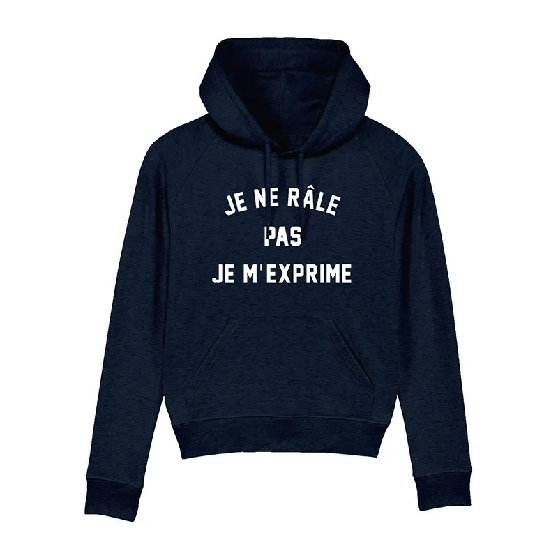 Hoodie Femme Je ne râle pas je m'exprime - Navy-0