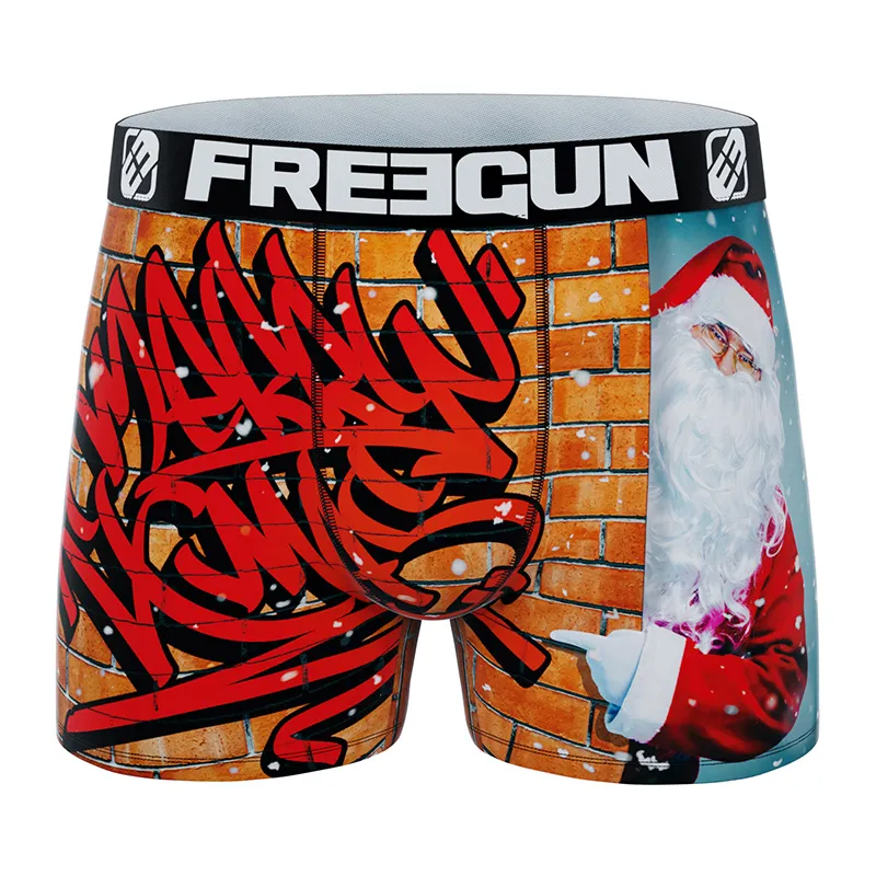 3 Boxers Homme Père Noël - Rouge/Blanc/Bleu - FREE GUN-3