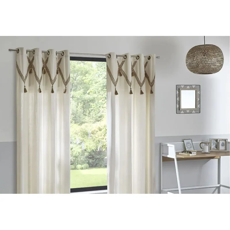 Rideau coton & jute Naturel - 140x260cm-3