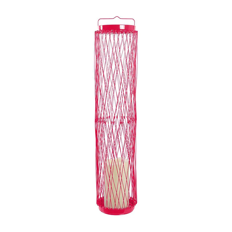 Photophore Led retractable Rouge - ø12x57cm-3