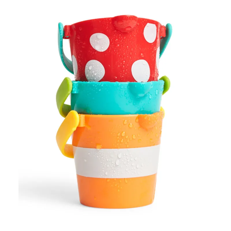 3 Seaux de bain colorés - 12m+-0