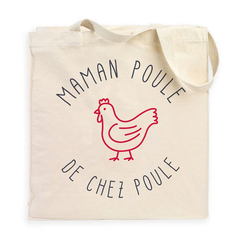 Totebag Maman poule de chez poule - Naturel-0